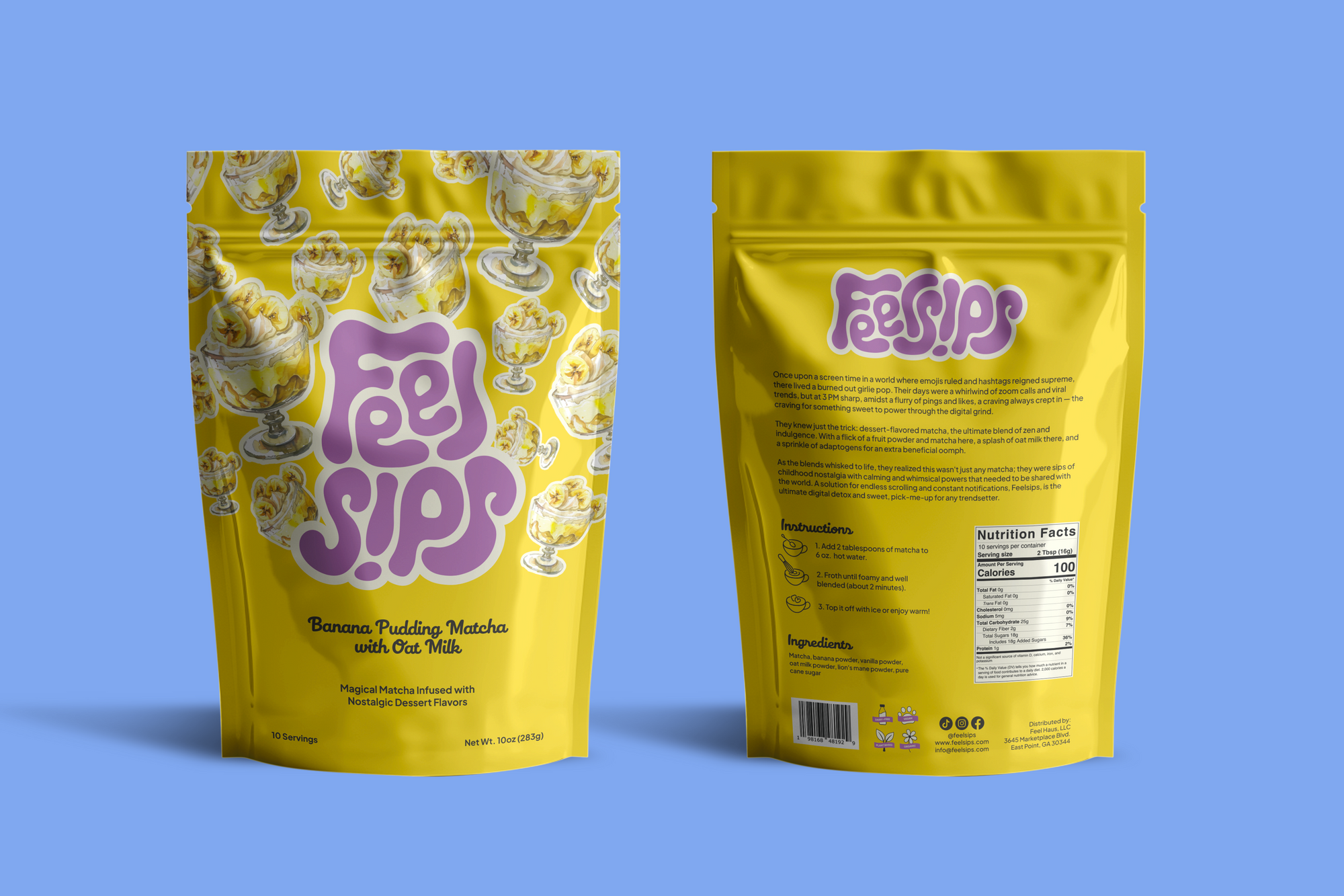 Banana Pudding Matcha with Oat Milk